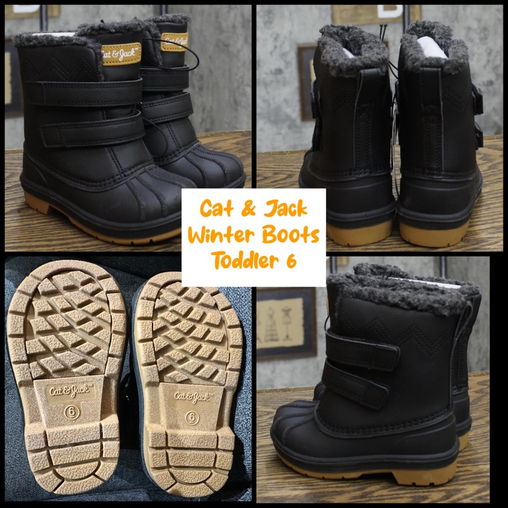 Cat & Jack Black Insulated Winter Boots